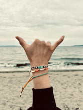Load image into Gallery viewer, “Sun Glitter” Opal, Turquoise, Labradorite, and Seed Bead Dream Bracelet on Deerskin Lace