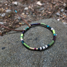 Load image into Gallery viewer, “Forest Glow” Fiber Threads with Gemstones Wanderlust Bracelet