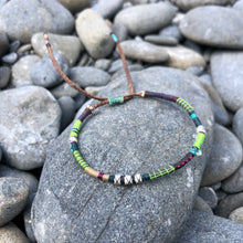 Load image into Gallery viewer, “Forest Glow” Fiber Threads with Gemstones Wanderlust Bracelet