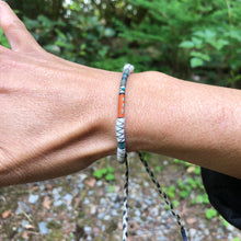 Load image into Gallery viewer, “Forest Solace” Fiber Threads with Malachite Stone Wanderlust Bracelet