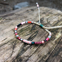 Load image into Gallery viewer, “Pink Cloud” Fiber Threads with Gemstones Wanderlust Bracelet