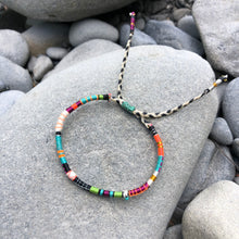 Load image into Gallery viewer, “Rainbow Trout” Fiber Threads with Gemstone Wanderlust Bracelet