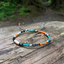 Load image into Gallery viewer, “Elwha River” Fiber Threads with Gemstones Wanderlust Bracelet