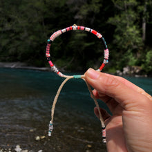 Load image into Gallery viewer, “Pink Cloud” Fiber Threads with Gemstones Wanderlust Bracelet