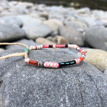 Load image into Gallery viewer, “Pink Cloud” Fiber Threads with Gemstones Wanderlust Bracelet