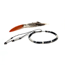 Load image into Gallery viewer, "Black Sheep" Fiber Threads with Merino Wool Wanderlust Bracelet