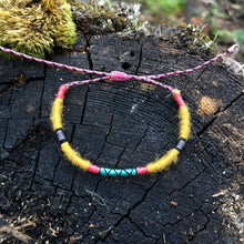 Load image into Gallery viewer, “Montana Mountain Lion” Alpaca Wool, Cotton, and Waxed Linen Cord Wanderlust Bracelet