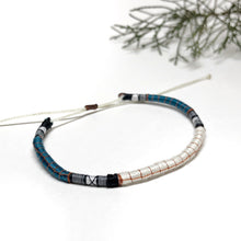 Load image into Gallery viewer, "Pine and Snow" Fiber Threads with Merino Wool Wanderlust Bracelet