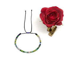Load image into Gallery viewer, "Little Wild Rose" Fiber Threads with Merino Wool Wanderlust Bracelet