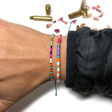 Load image into Gallery viewer, "Punk Rock" Fiber Threads with Merino Wool Wanderlust Bracelet