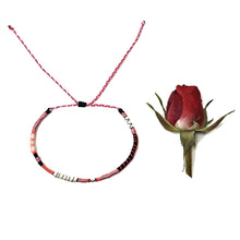 Load image into Gallery viewer, "Queen of Hearts" Fiber Threads with Merino Wool Micro-Wanderlust Bracelet