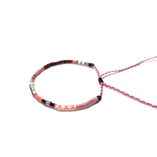 Load image into Gallery viewer, "Queen of Hearts" Fiber Threads with Merino Wool Micro-Wanderlust Bracelet