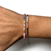Load image into Gallery viewer, "White Rabbit" Fiber Threads with Merino Wool Micro-Wanderlust Bracelet