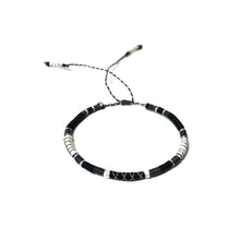 Load image into Gallery viewer, "Black Sheep" Fiber Threads with Merino Wool Wanderlust Bracelet
