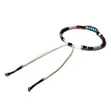 Load image into Gallery viewer, "Winding River" Fiber Threads with Merino Wool and Turquoise Stones Wanderlust Bracelet