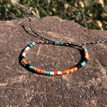 Load image into Gallery viewer, "Middle of Nowhere and Everywhere" Cotton with Pearl and Turquoise Wanderlust Bracelet