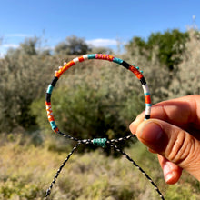 Load image into Gallery viewer, "Middle of Nowhere and Everywhere" Cotton with Pearl and Turquoise Wanderlust Bracelet