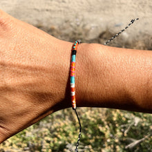Load image into Gallery viewer, "Middle of Nowhere and Everywhere" Cotton with Pearl and Turquoise Wanderlust Bracelet