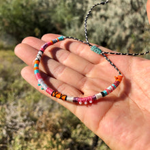 Load image into Gallery viewer, "Gypsy Heart" Cotton with Pearl and Turquoise Wanderlust Bracelet