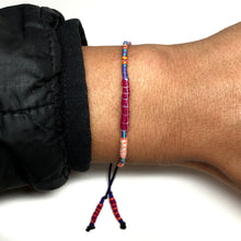 Load image into Gallery viewer, "Be in Love with your Life" Alpaca Wool and Various Fiber Threads Micro-Wanderlust Bracelet