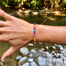 Load image into Gallery viewer, "The Magic of Fall" Cotton with Ethiopian Opal, labradorite, and Turquoise Wanderlust Bracelet