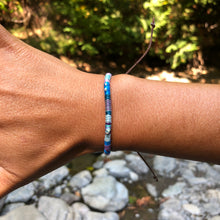 Load image into Gallery viewer, "Raindrop" Cotton with Pearl, Labradorite, Ethiopian Opal, Turquoise, and Seed Bead Wanderlust Bracelet