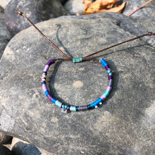 Load image into Gallery viewer, "Raindrop" Cotton with Pearl, Labradorite, Ethiopian Opal, Turquoise, and Seed Bead Wanderlust Bracelet