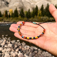 Load image into Gallery viewer, “September Aspen" Cotton with Ethiopian Opal, Turquoise, Labradorite, and Seed Bead Wanderlust Bracelet