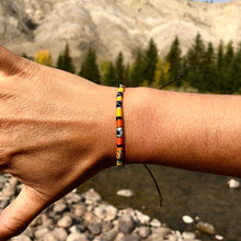 Load image into Gallery viewer, “September Aspen" Cotton with Ethiopian Opal, Turquoise, Labradorite, and Seed Bead Wanderlust Bracelet