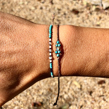 Load image into Gallery viewer, "Winter Night" Black Sunstone, Pearl, Labradorite, Ethiopian Opal, Turquoise, and Seed Bead Spirit Bracelet