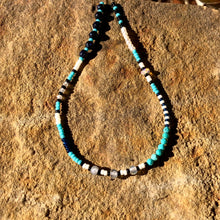 Load image into Gallery viewer, "Winter Night" Black Sunstone, Pearl, Labradorite, Ethiopian Opal, Turquoise, and Seed Bead Spirit Bracelet