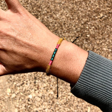 Load image into Gallery viewer, “Mountain Lion” Alpaca Wool, Cotton, and Waxed Linen Cord Wanderlust Bracelet