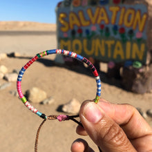 Load image into Gallery viewer, “Salvation Mountain" Fiber Threads with Merino Wool Wanderlust Bracelet