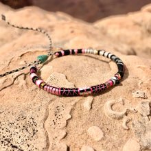 Load image into Gallery viewer, “Canyonlands” Fiber Threads with Obsidian Stone Wanderlust Bracelet