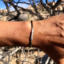 Load image into Gallery viewer, “Stars in the Night" Fiber Threads with Merino Wool Wanderlust Bracelet