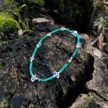Load image into Gallery viewer, “Tiny Dreamer” Tiny Turquoise, Herkimer Diamond, Silver Seed Bead Spirit Bracelet