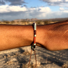 Load image into Gallery viewer, “Map to the Soul" Fiber Threads with Merino Wool Wanderlust Bracelet