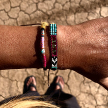 Load image into Gallery viewer, “The Art Effect" Fiber Threads with Turquoise, Opal Stone, and Seed Bead Wanderlust Bracelet