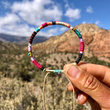 Load image into Gallery viewer, “Healing Heart" Fiber Threads with Herkimer diamond, Ethiopian opal, and Turquoise Stone Wanderlust Bracelet