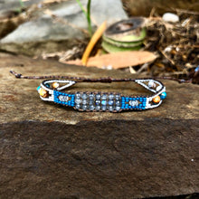 Load image into Gallery viewer, “Dream Catcher” Labradorite, Moonstone, Spiny Oyster Turquoise, Seed Bead Dream Bracelet