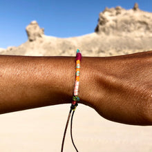 Load image into Gallery viewer, “Sunny" Fiber Threads with Turquoise Stone Wanderlust Bracelet