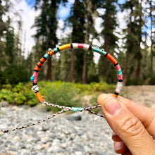 Load image into Gallery viewer, “Blaze" Cotton with Labradorite, Turquoise, and Ethiopian Opal Wanderlust Bracelet