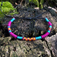 Load image into Gallery viewer, “Graffiti” Alpaca Wool, Cotton, Waxed Linen Cord Wanderlust Bracelet
