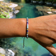 Load image into Gallery viewer, “Woodlands” Fiber Threads with Herkimer Diamond, Amethyst, Malachite, Opal Stone Wanderlust Bracelet