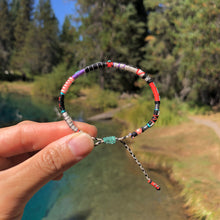 Load image into Gallery viewer, “One Step at a Time" Fiber Threads with an Turquoise Stone Wanderlust Bracelet