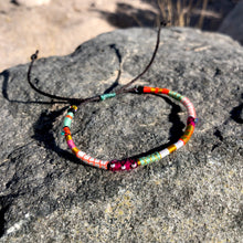 Load image into Gallery viewer, “Cloud" Fiber Threads with Turquoise, Pearl, and Opal Stone Wanderlust Bracelet
