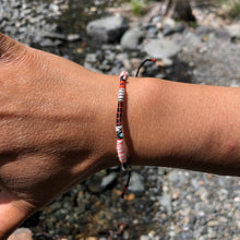 Load image into Gallery viewer, “Highway 101” Cotton, Merino Wool, Turquoise, Pearl, Opal Wanderlust Bracelet