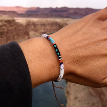 Load image into Gallery viewer, “Orion” Fiber Threads with Tibetan Turquoise Stones Wanderlust Bracelet