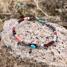 Load image into Gallery viewer, “Howling Desert” Fiber Threads with Herkimer diamond and Turquoise Stone Wanderlust Bracelet