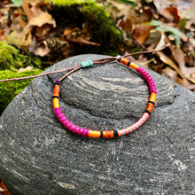 Load image into Gallery viewer, “Wild Rose" Fiber Threads with Alpaca Wool Wanderlust Bracelet